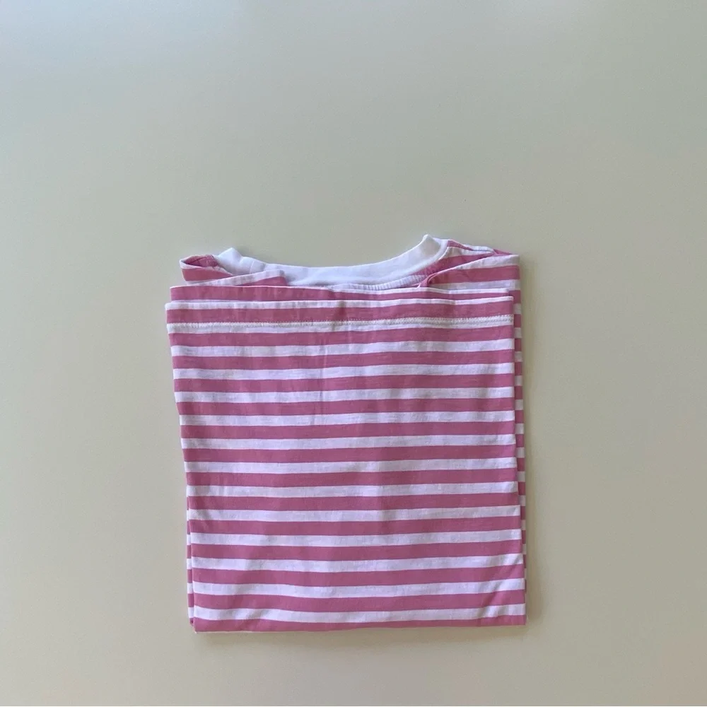 J. Crew Striped Long-Sleeve Cotton T-Shirt, Cotton Long Sleeve Tee Shirt Sz: L - Picture 5 of 6